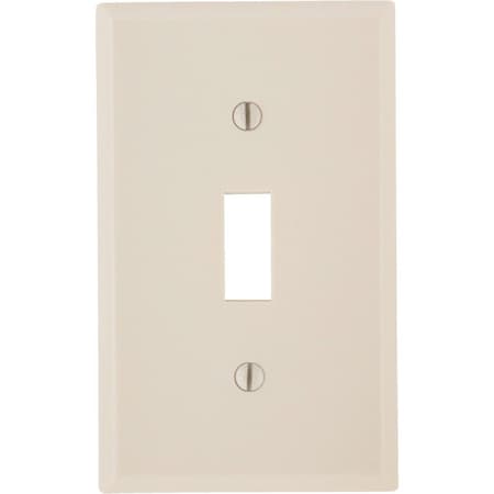 Leviton 1-Gang Plastic Toggle Switch Wall Plate, Light Almond 010-78001